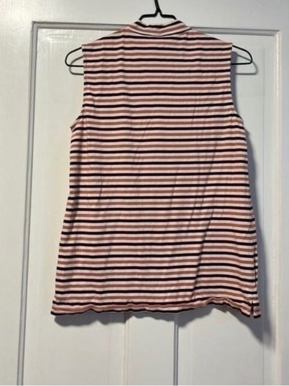 Lands' End Sleeveless Striped Mock Neck Tank women’s XS fall colors - Picture 2 of 5
